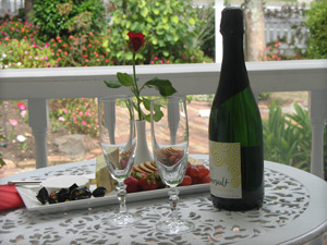 wine with cheese platter